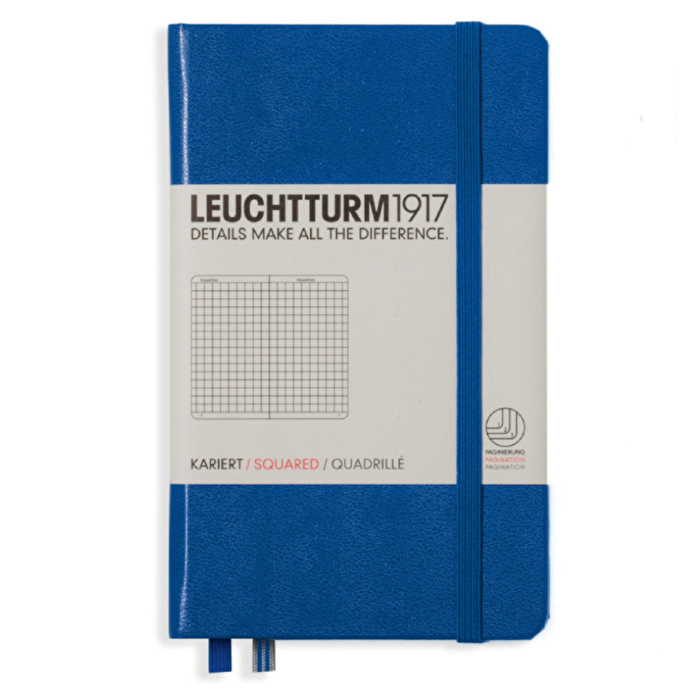 LEUCHTTURM 1917 Not Defteri Cep Boy (A6), Sert Kapak, 187 Sayfa, Kareli, Kraliyet Mavi